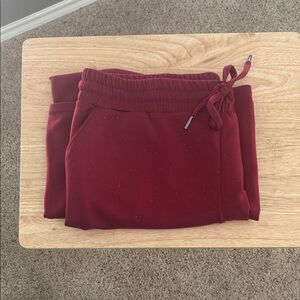 Maurices NWT Wide Leg Pants XL Burgundy Sparkle High Rise Pull On Lounge Dressy